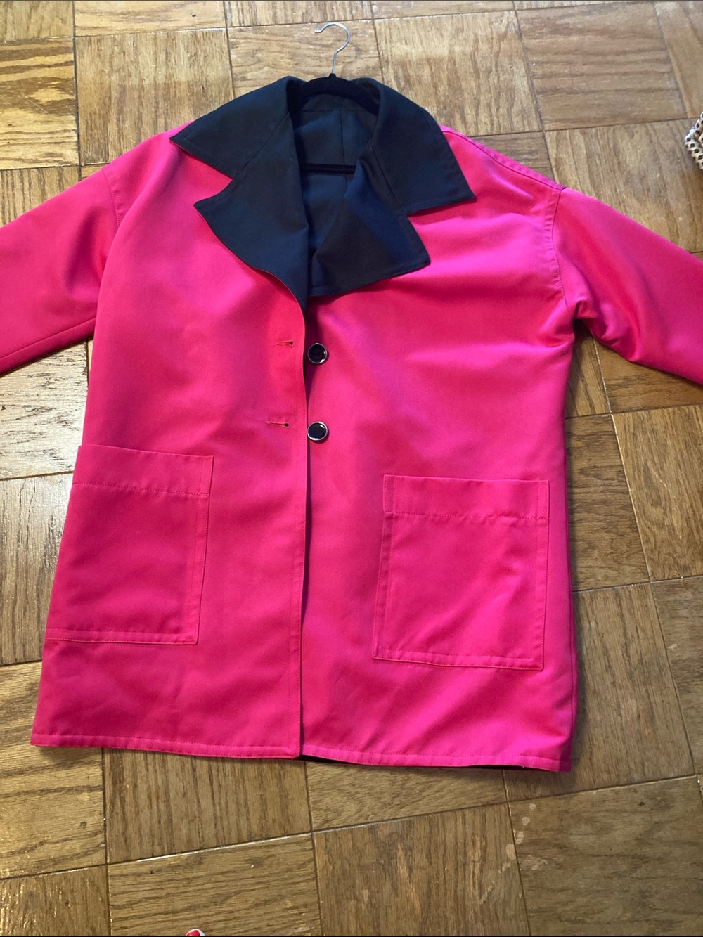 Women’s Hot Pink Contrast-Collar Jacket